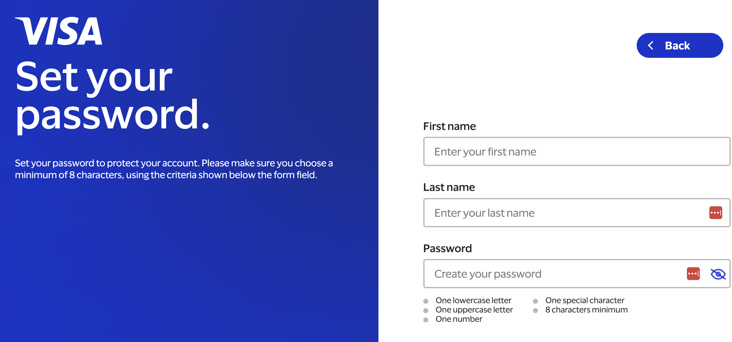 Visa SavingsEdge password information